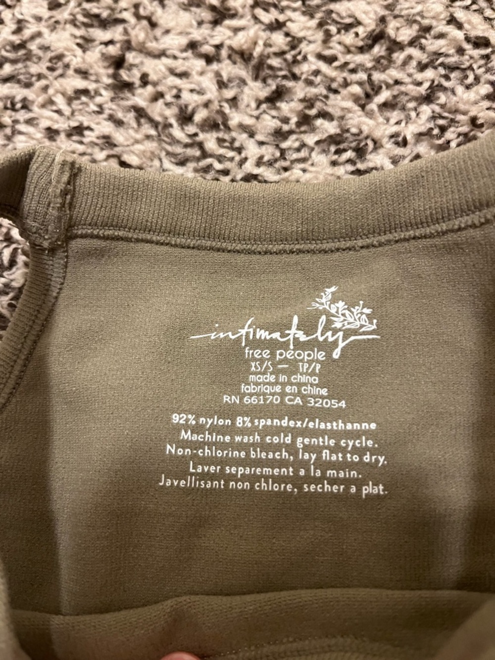 Free People Intimately Bella Seamless Crop Tank in Olive Green - Picture 2 of 3